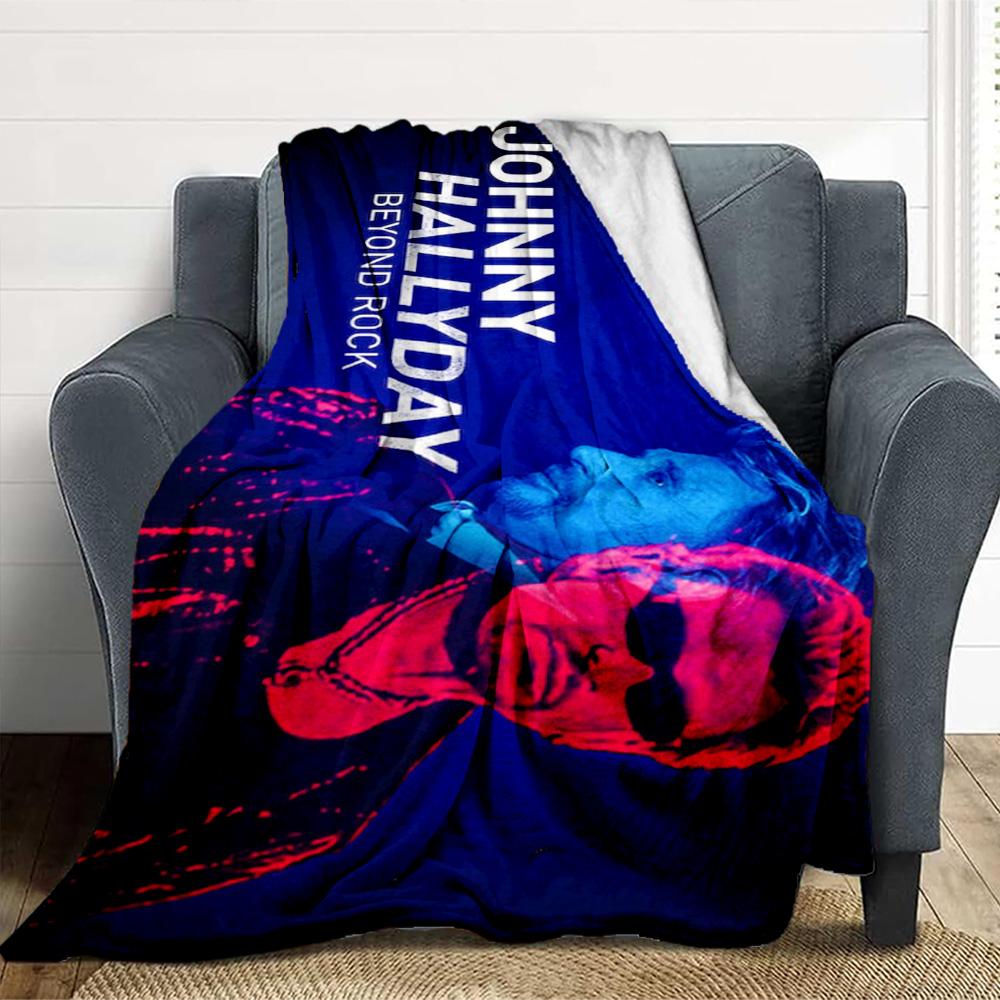 Johnny Hallyday Beyond Rock Flannel Blanket Throw Blanket Soft Warm Sofa Bed Camping Car Home Decor Unique Christmas Gift C9302670