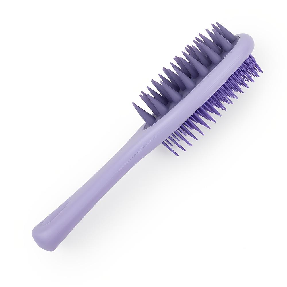 

1Pc Long Handle Shampoo Brush Scalp Brush Handle Salon Grade Silicone Double Sided Wet Dry Use Anti Slip Grip Hair Washing Brush фіолетовий