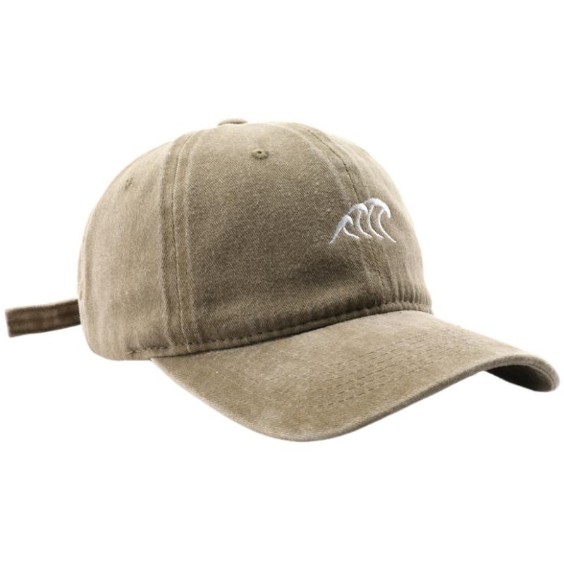 

Vintage Washed Wave Embroidery Baseball Cap Adjustable Unisex Cotton Dad Hat, Breathable Summer Sun Hat for Men Women Streetwear Adjustable& 8Y хакі