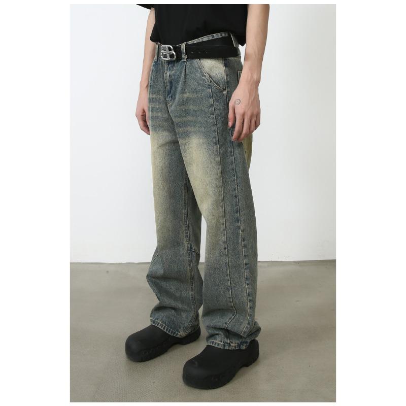 Vintage Straight Jeans Men's High-order Loose Wide-legged Pants Trailing Long Pants Straight Loose Jeans for Men Fashionable and Comfortable Pants