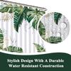 Green Turtleback Leaf Shower Curtain Set Bohemian Curtains Set with Rugs, Abstract Black Bathroom Decor Accessories Bathroom Set with Shower Curtain
