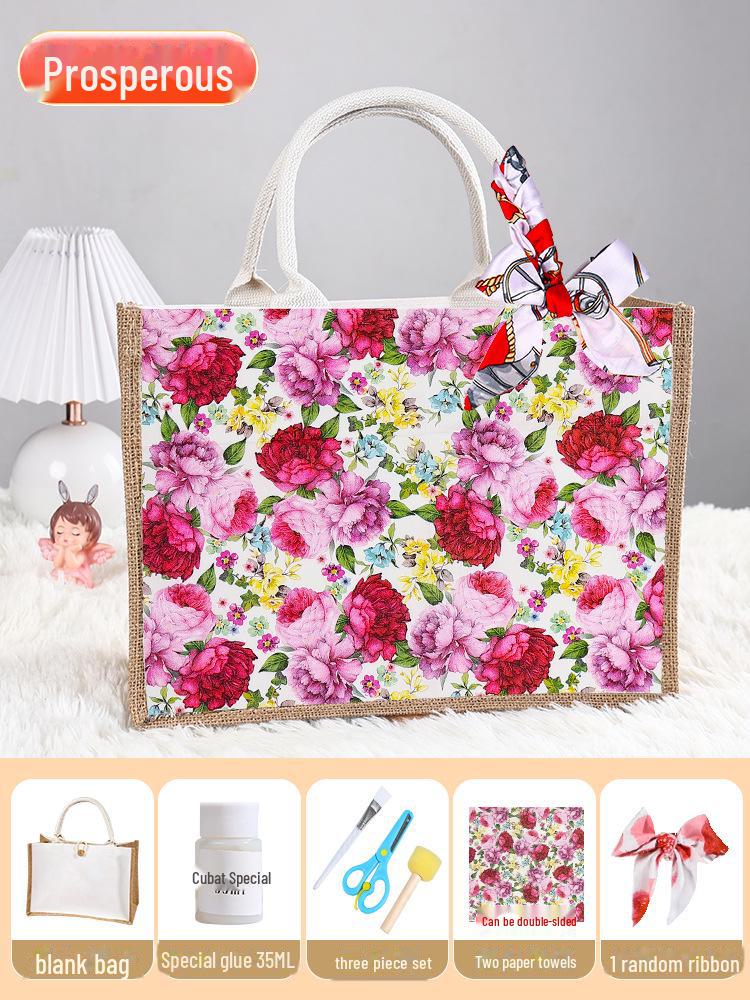 "Handmade Butterfly Canvas Gift Bag for Teacher’s Day and Creative Events"