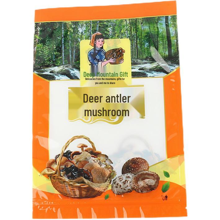Velvet Antler Mushroom Gift Bag: 250g Self-Sealing Local Specialty, 1lb Edible Mushroom Bag