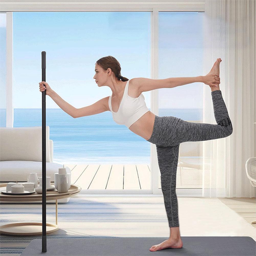 Yoga Çubuğu 5 Ft Kaymaz Saplı Esneme Çubuğu Egzersiz Çubuğu Yoga Pratiği İçin Esnetme Çubuğu Esneklik