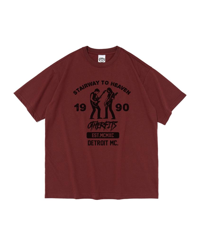 OTHERFITS Retro Musician Short Sleeve T-Shirt (Wine)