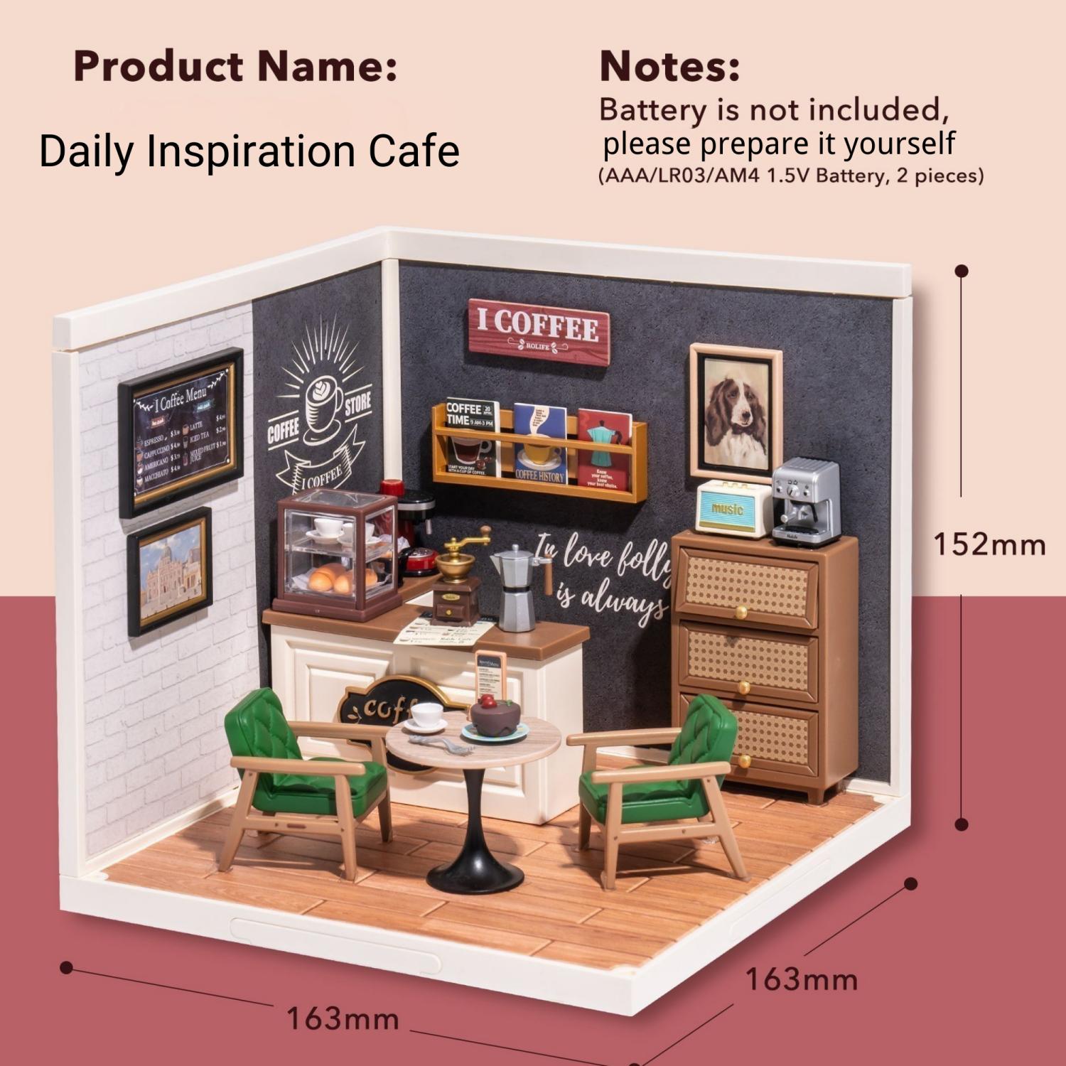 Robotime Rolife 3D Plastic Puzzle Super Store Breezy Time Cafe DIY Miniature Doll House Kit