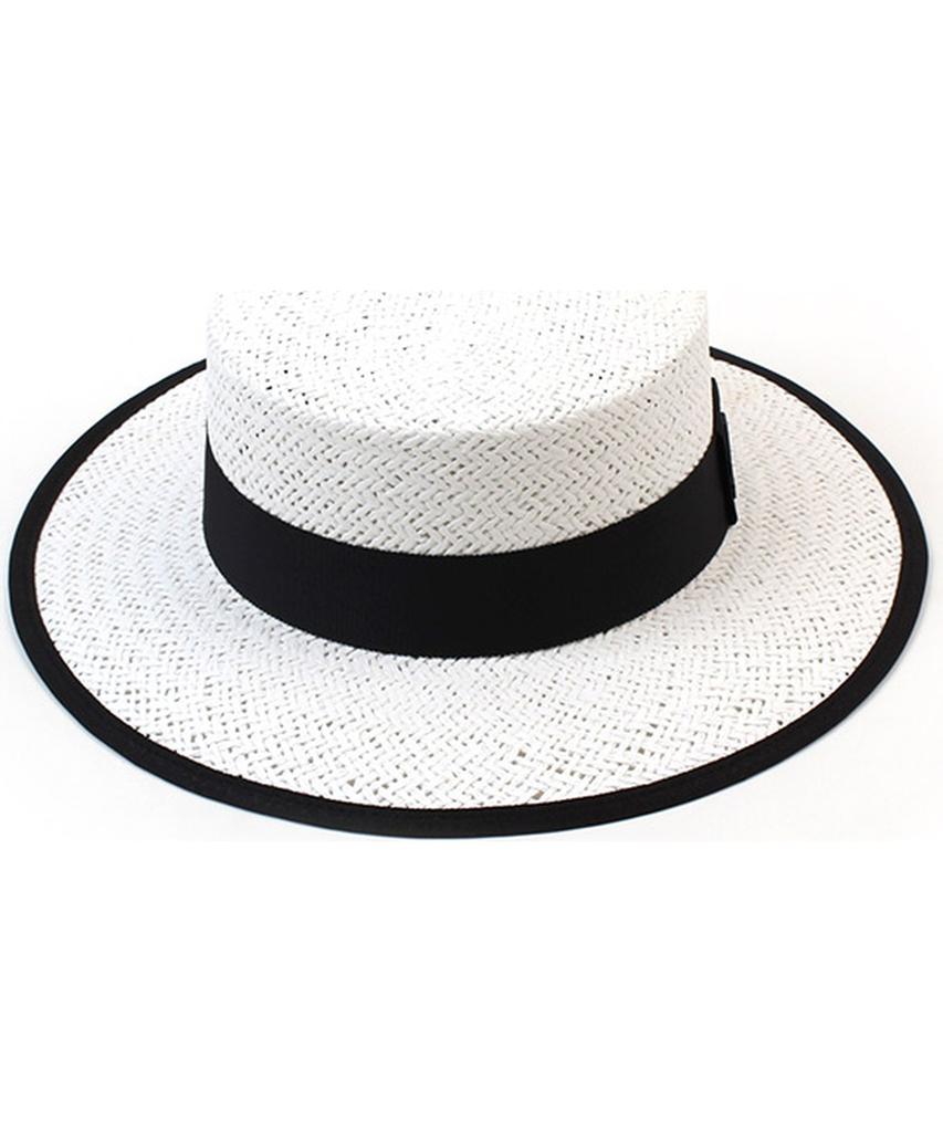 Taping White Long Panama Hat