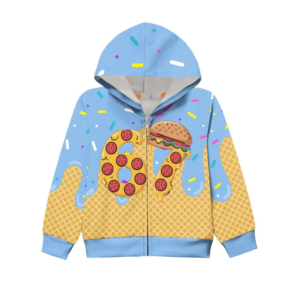 Kinder Langarm Locker Bedruckte Reißverschlussjacke