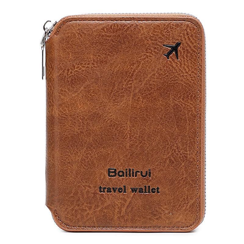 RFID Passport and Ticket Holder with Zipper - Unisex Travel Document Organizer