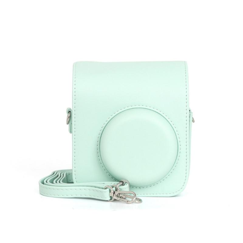 PU Leather Soft Camera Case Travelling Bag Shoulder Bag for Mini12 Film Camera Bag + Shoulder Straps