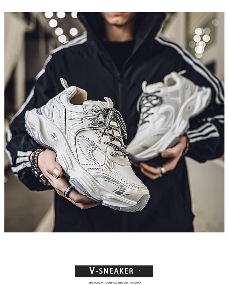 Men's Trendy Mesh Dad Shoes - Breathable, Thick-Soled Spring/Summer Casual Sneakers for Teens