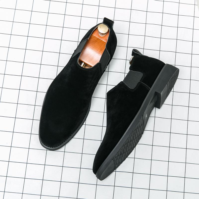 Fashion Men Business Loafers with Pointed Frosted Surface Lightweight Comfortable Fashionable and Formal Shoes In Sizes 38-48 Men Shoes