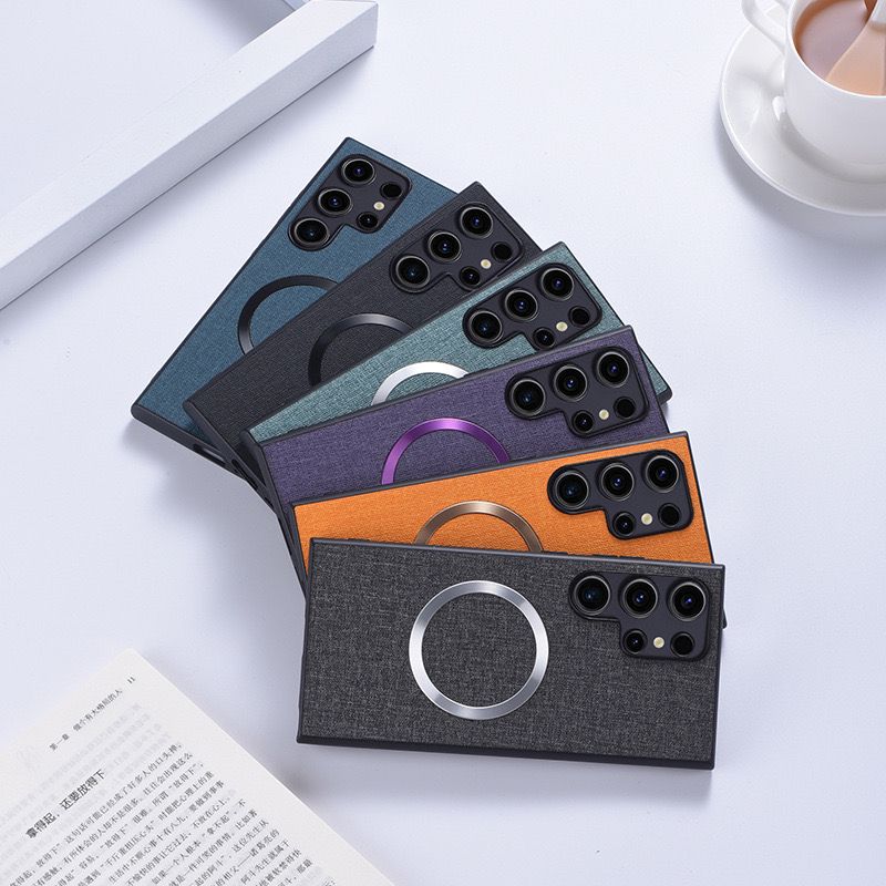 New Fabric Case for Samsung Galaxy S24 S23 S22 S21 Ultra  S24 Plus For Magsafe Magnetic Charging Silicone Protection Cover Coque