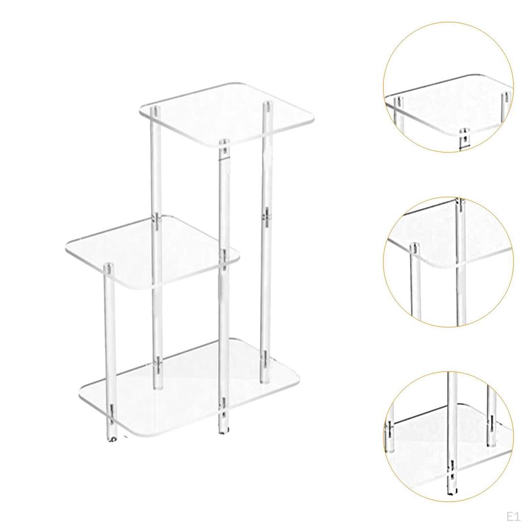 Akrylowe podstawki ekspozycyjne, stolik boczny, kompaktowy, nowoczesny, 3-poziomowy, do kuchni, biura, słodyczy