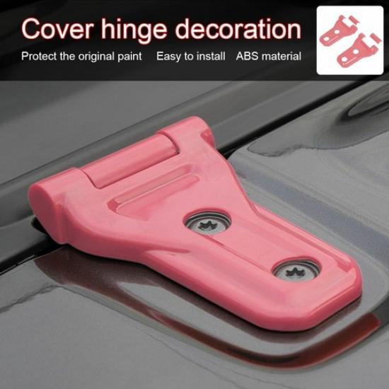 Car Exterior Engine Hood Hinge Decor Cover Trim For Jeep Wrangler JL 2018+ Pink