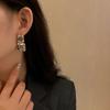 Vintage Transparent Square Glass Crystal Pendant Earring for Women Korean Fashion Zircon Wedding Party Elegance Accessories