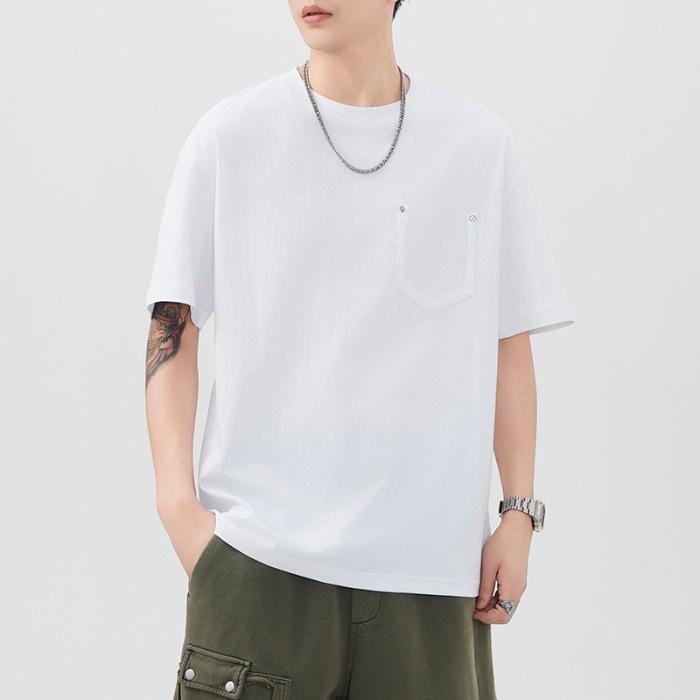 

Летняя Тяжелая 260г Ретро Футболка с Коротким Рукавом для Мужской Свободной Японской Повседневной Футболки 4XL