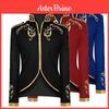 Nádherný pánský palácový princ blazer se zlatou výšivkou, perfektní pro halloweenský kostým