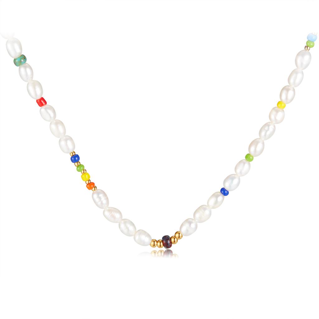 Opk Jewelry Light Luxury Color Beaded Bracelet Fashion Natural Freshwater Pearl Necklace Set