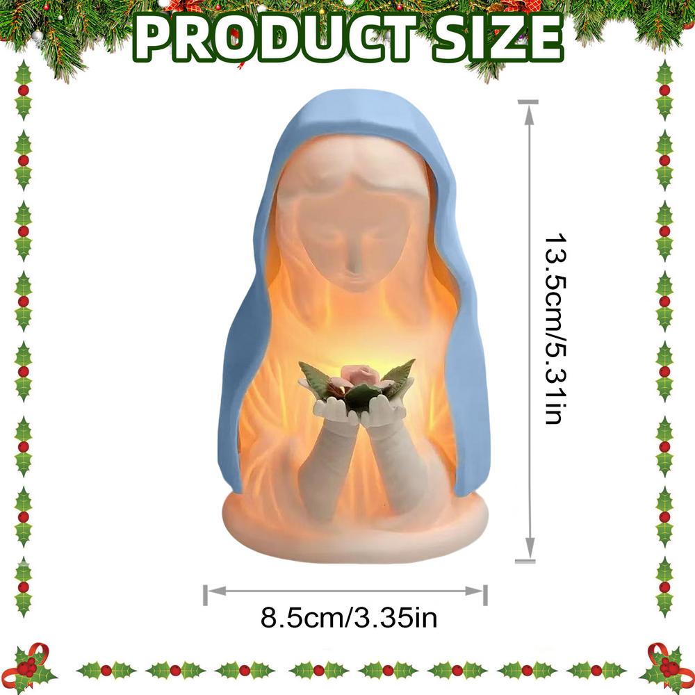

Blessed Mother Mary Night Light Plug in Warm White LED Religious Decor for Home Bedroom Christmas Decorations Catholic Gift