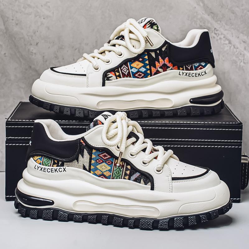 

2025 new men s shoes spring versatile retro leather casual non-slip running dad shoes 39