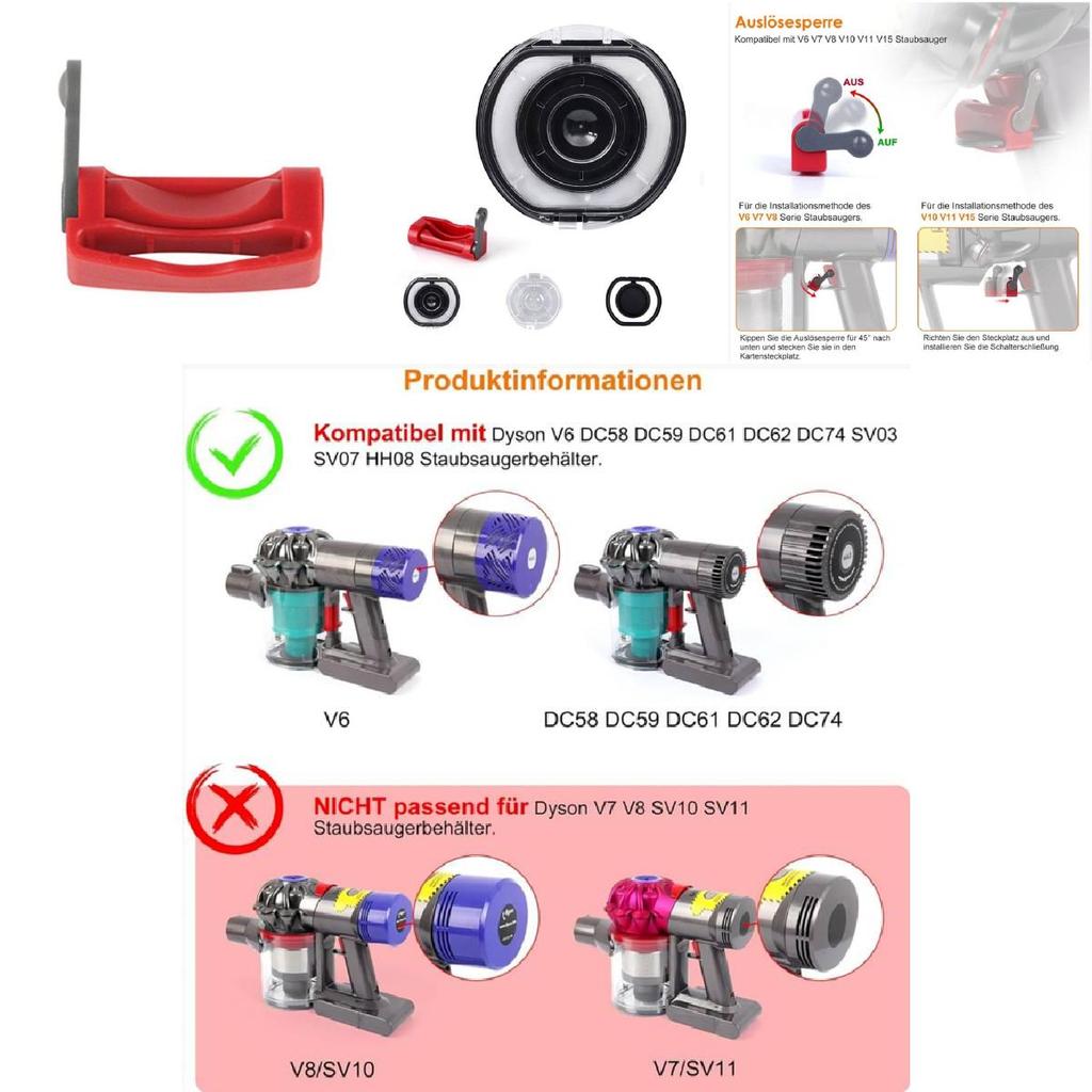 For Dyson V6 V7 V8 V10 V11 Vacuum Dust Bin Cover Seal Kit For Reliable Sealing And Durability