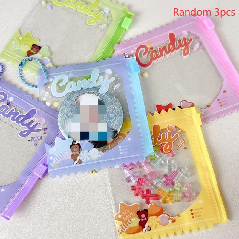 Random 3Pcs Candy Bag Props Large Badge Storage Display Bag Pendant Protective Shell Card Doll Bag Card Case Backpack Pendant