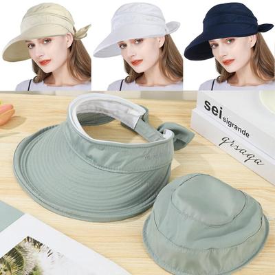 Chapeau de soleil pliable à large bord pour femmes, visière Anti-UV, chapeau de plage, casquette d'extérieur