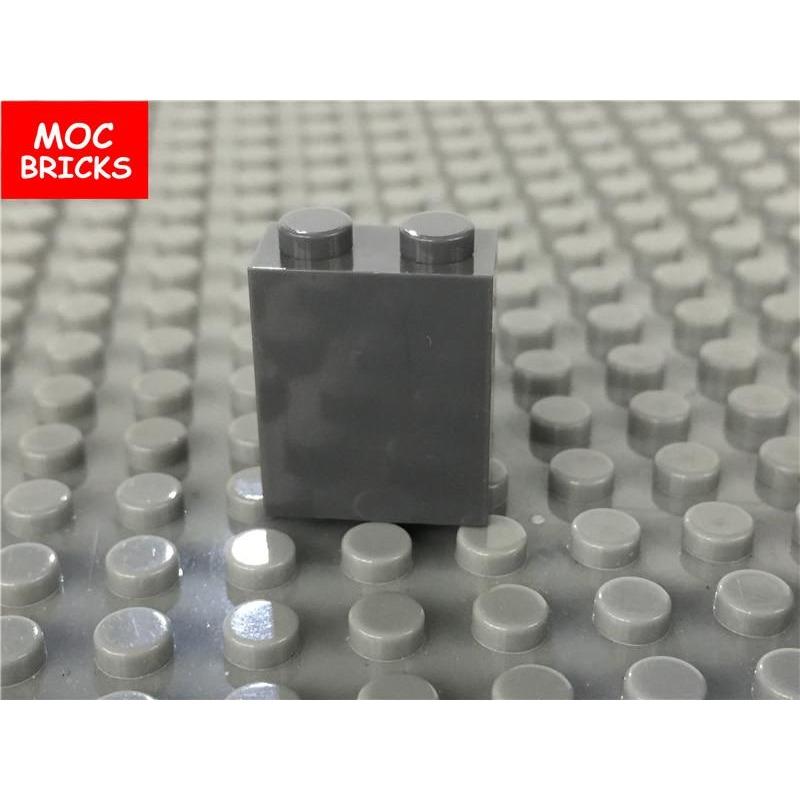 100pcs / Lot MY OWN CREATION Blocks Dark Gray Light Gray Brick 1 X 2 X 2 Including Inside Stud Holder Fit Including 3245C Building Blocks