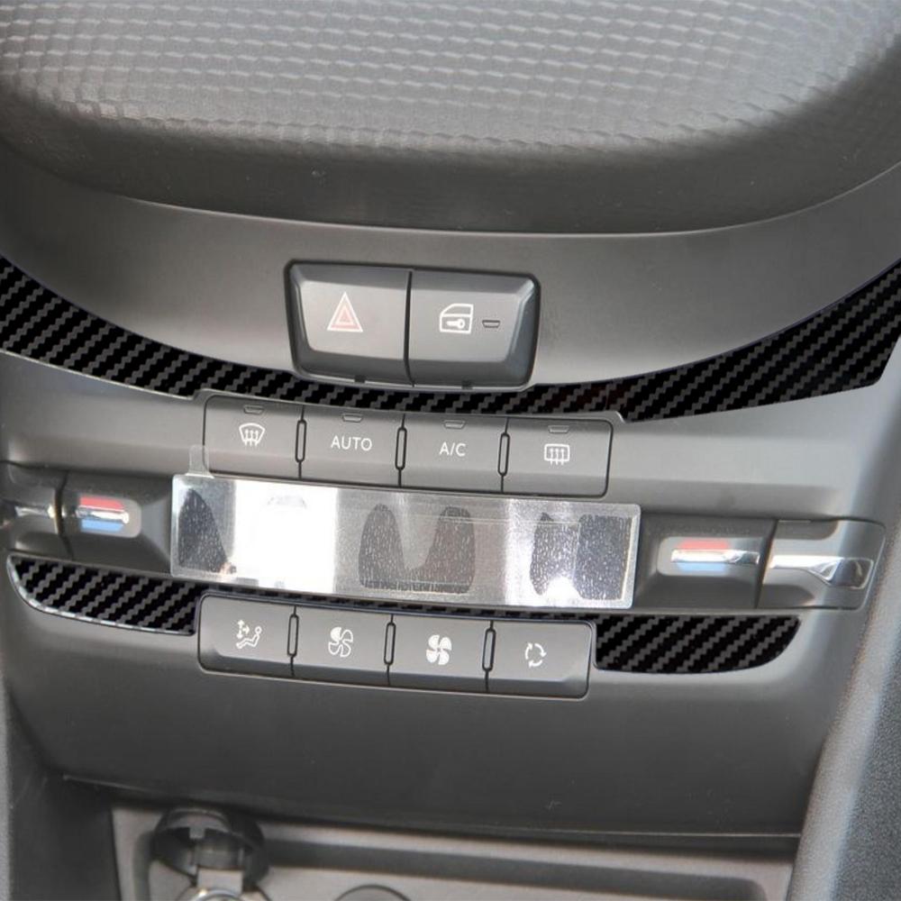 2Pcs/Set AC Knob Control Panel Cover Trim Sticker for Peugeot 2008 208 2014-2018 Interior Sequins Sticker Accessories