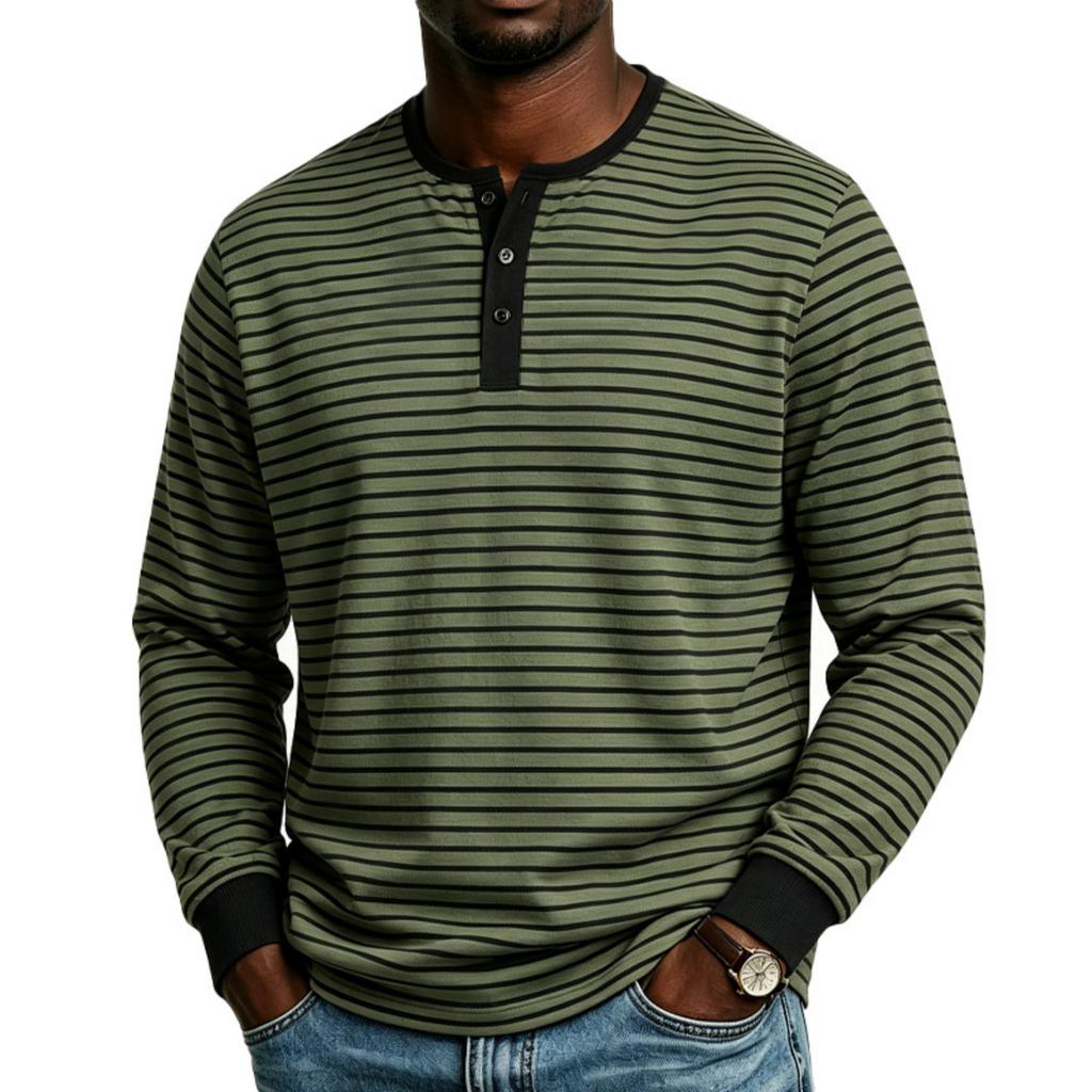 Men's Striped Long Sleeve T Shirt Base Layer for Athletic Commute Daily Wear