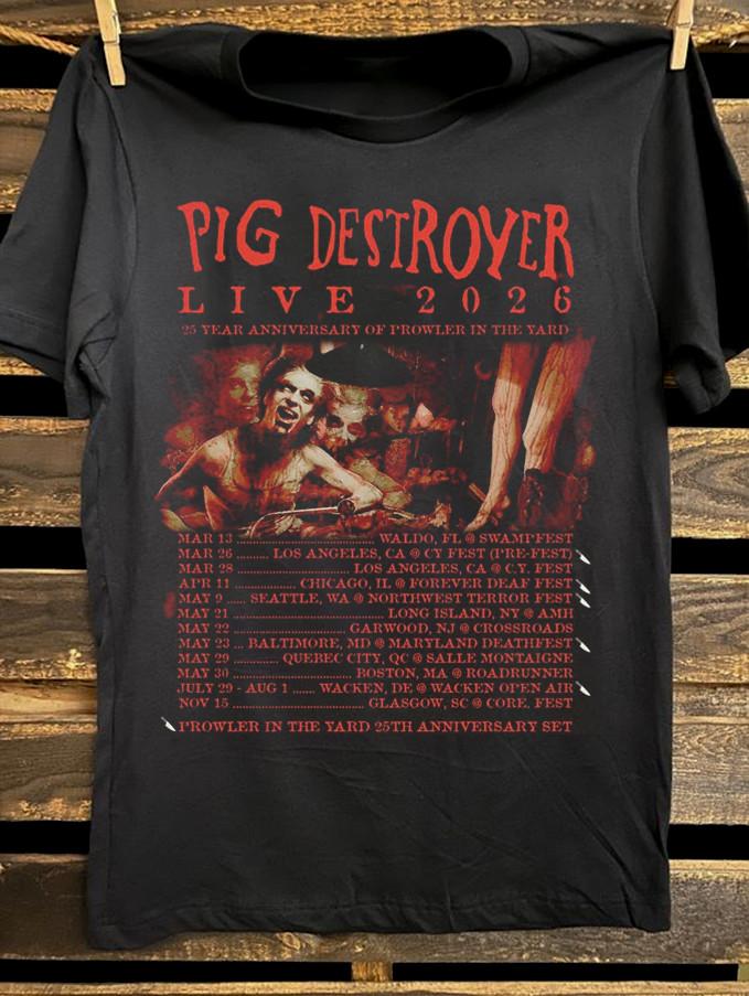 Live 2026 PIG DESTROYER Band TShirt Full Size Cotton TS1223 M
