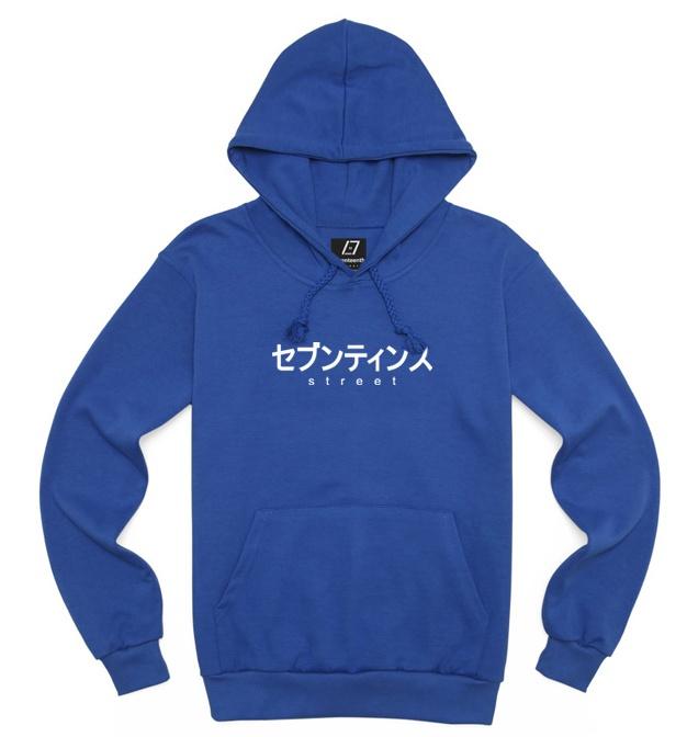 Seventeens Japan Font Hoodie Cobalt 2Xl