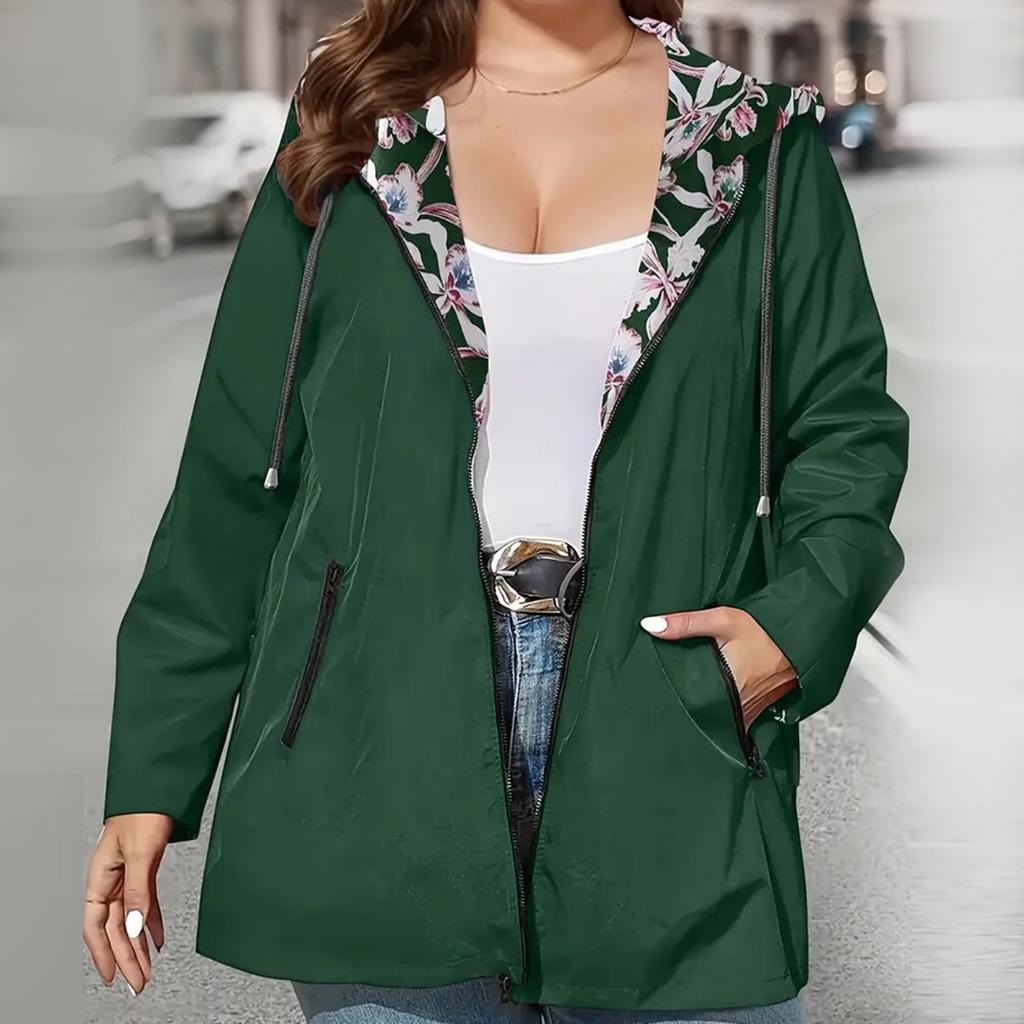 Women's Lightweight Zip-up Hooded Windbreaker Jacket Thin Outdoor Windproof Outerwear