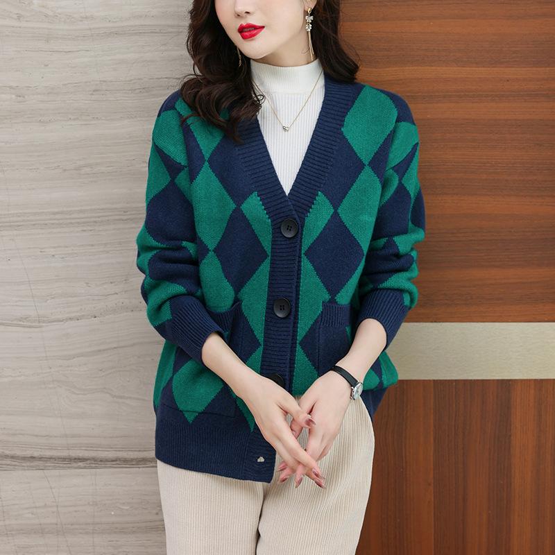 Pulover Cardigan Femei Primăvară și Toamnă Nouă Purtare Larg Scurt Mulate Temperament Casual Jachetă Tricotată