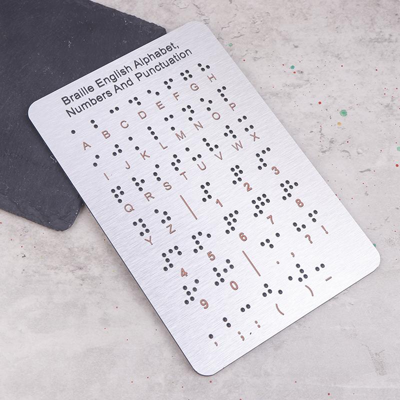 Braille Alphabet And Numbers Learning Tool - Durable Metal Tactile Bump Reading Floor-Mounted Eco-Friendly Lightweight