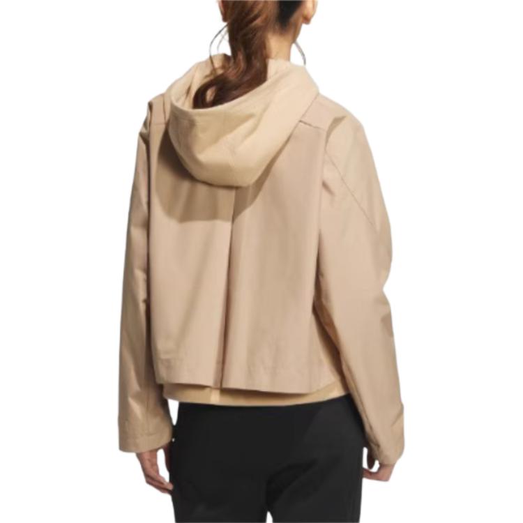 Adidas Waterproof Two-In-One Casual Hooded Zip Jacket Women Jackets Warm-Sand JM8856