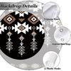 Black Western Aztec Shower Curtain, Vintage Abstract Geometric Cowboy Shower Curta Set, Boho Southwestern Tribal Native Neutral Fabric Shower Curta