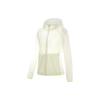 Li Ning Running Series Solid Color Sun Protection Hooded Sports Windbreaker Women Outerwear Cream-White AFDT186-2