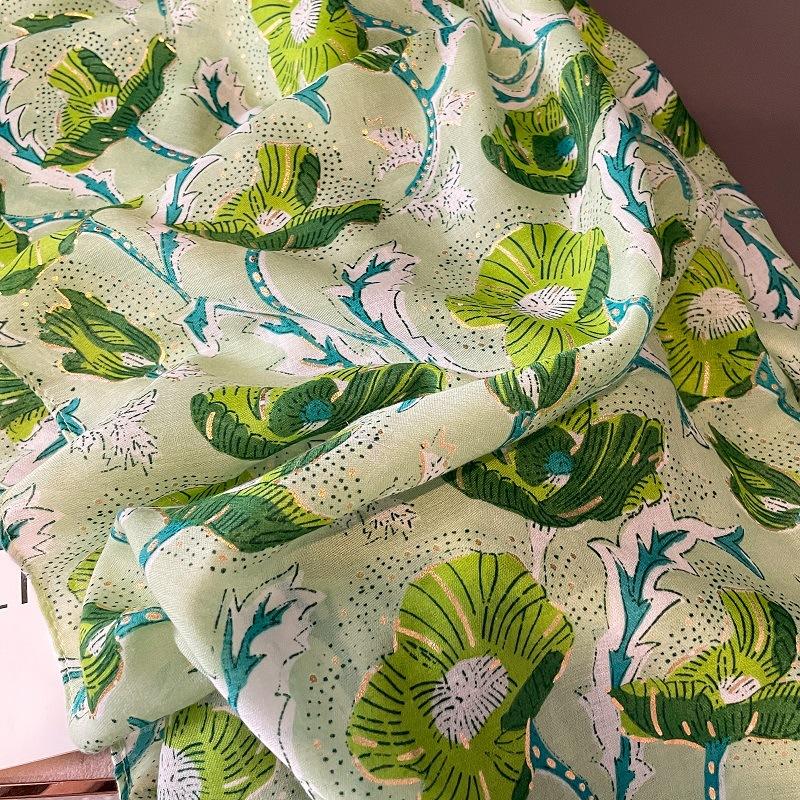 Spain Fashion Lotus Floral Fringe Viscose Shawl Scarf Lady High Quality Wrap Pashmina Stole Bufandas Muslim Hijab 180*90Cm