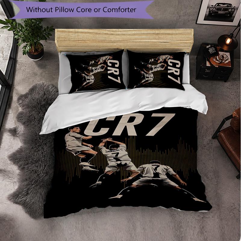 Set Biancheria da Letto Cristiano Ronaldo 3 Pezzi Morbido Set Copripiumino con Federe Set Decorazione Camera da Letto per la Casa