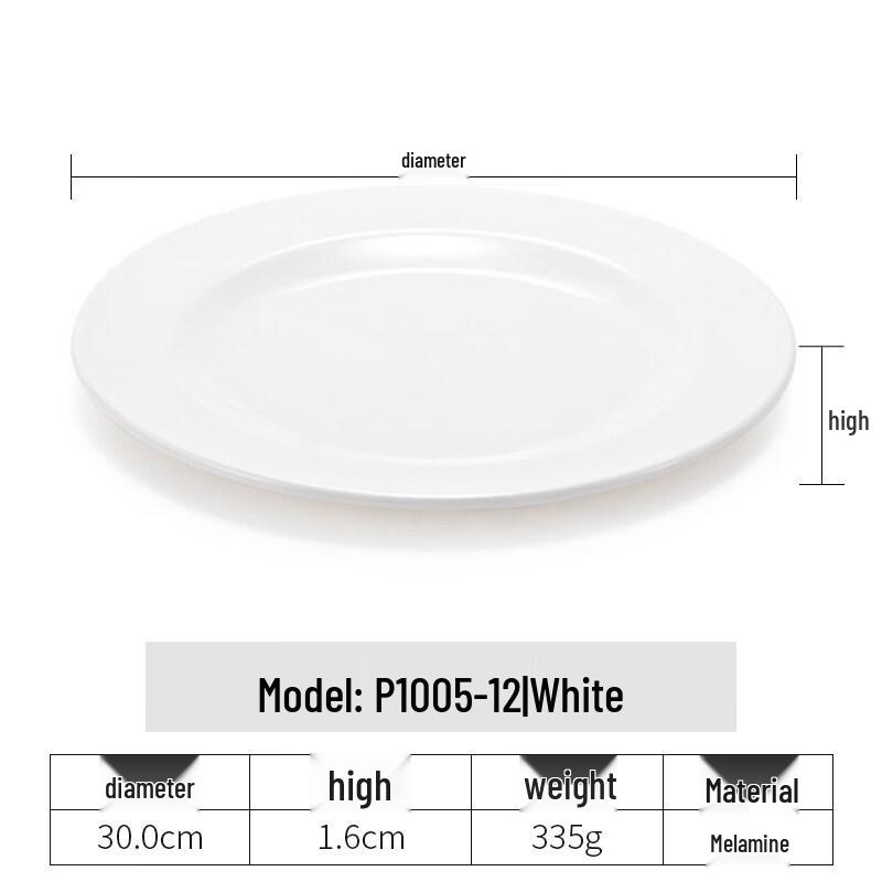 Yi Pan Melamine 12-inch Round 3-Compartment Flat Plates, 5-Pack