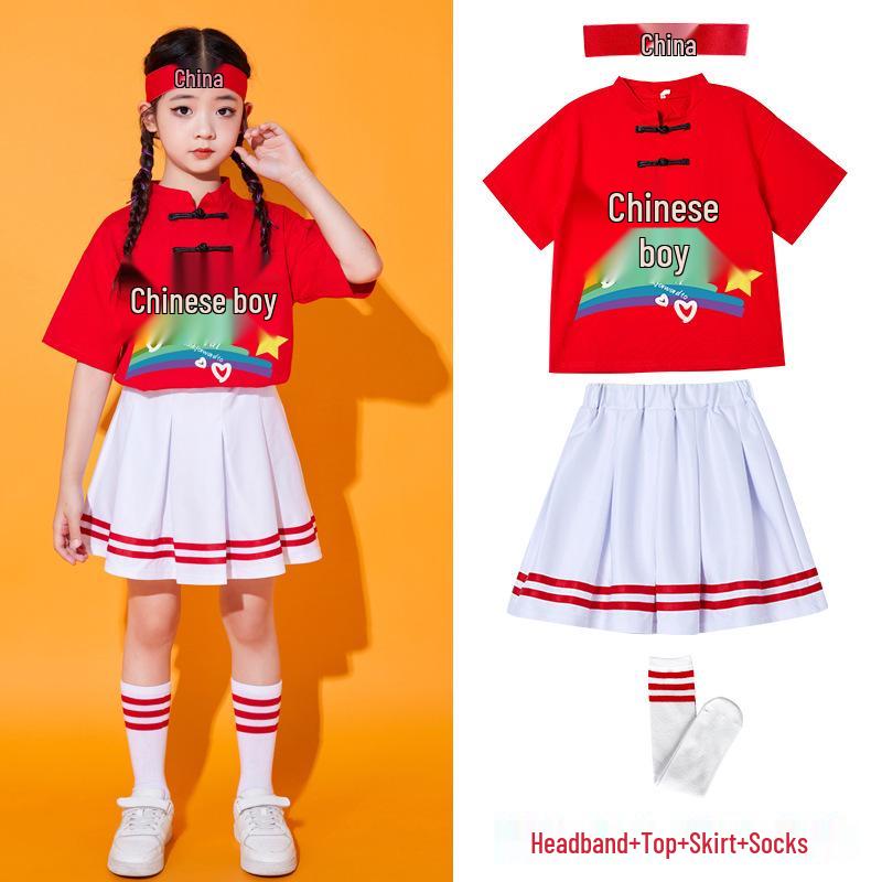 Children's Chinese-Style Cheerleading Costume for Kindergarten and Primary School Performances