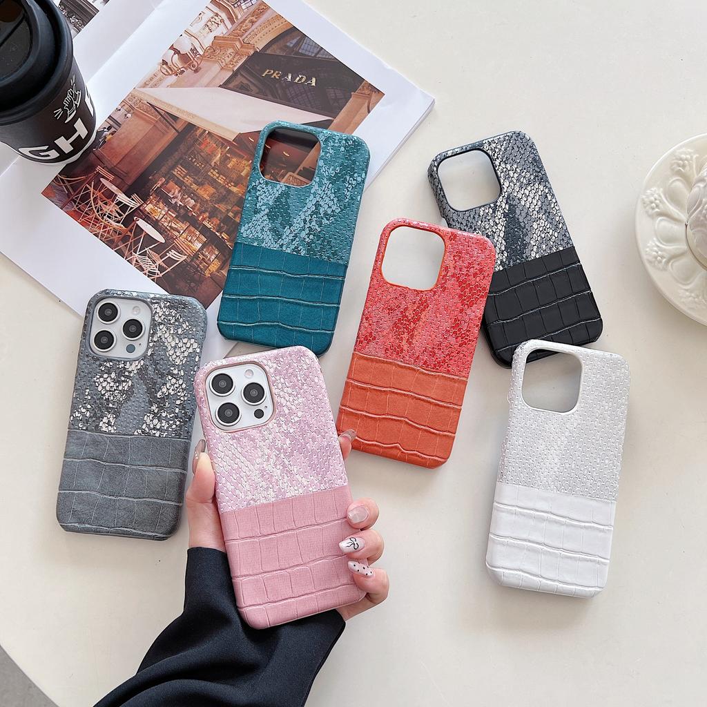 Romantic mermaid splicing elegant crocodile iPhone case 16e/16PRO cooling iPhone14promax half