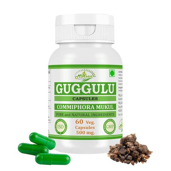 Morsan Nutraveda Guggulu (Commiphora Mukul)| 60 x 500 mg Veg Capsules | Helps Maintain Lipid Balance | Herbal High-Potency Formula