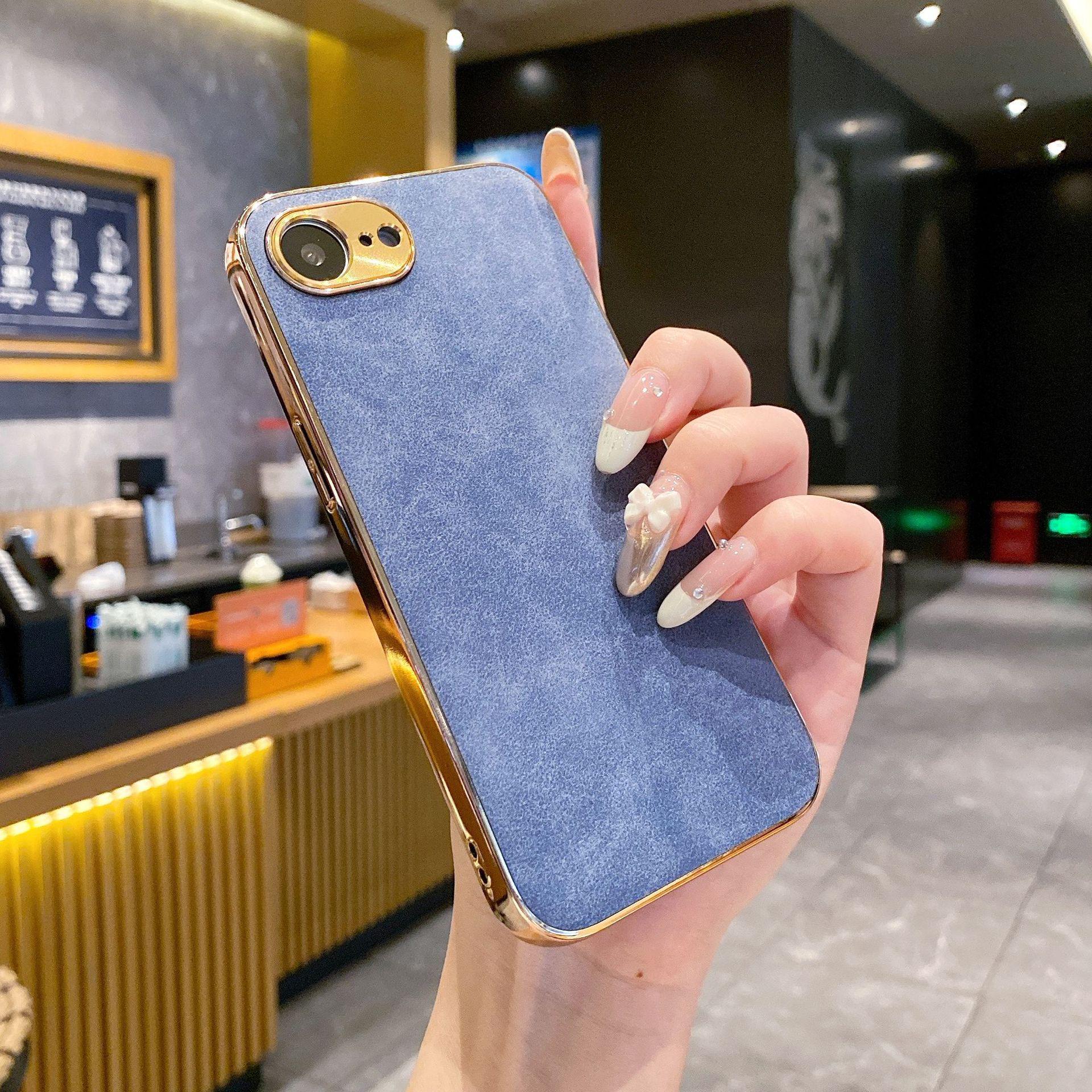 

Compatible Apple 17 Lux Plated Lambskin Phone Case for 16ProMax, Anti-Fall Lens, Full Coverage Protective for 15/14 Models 14 синий