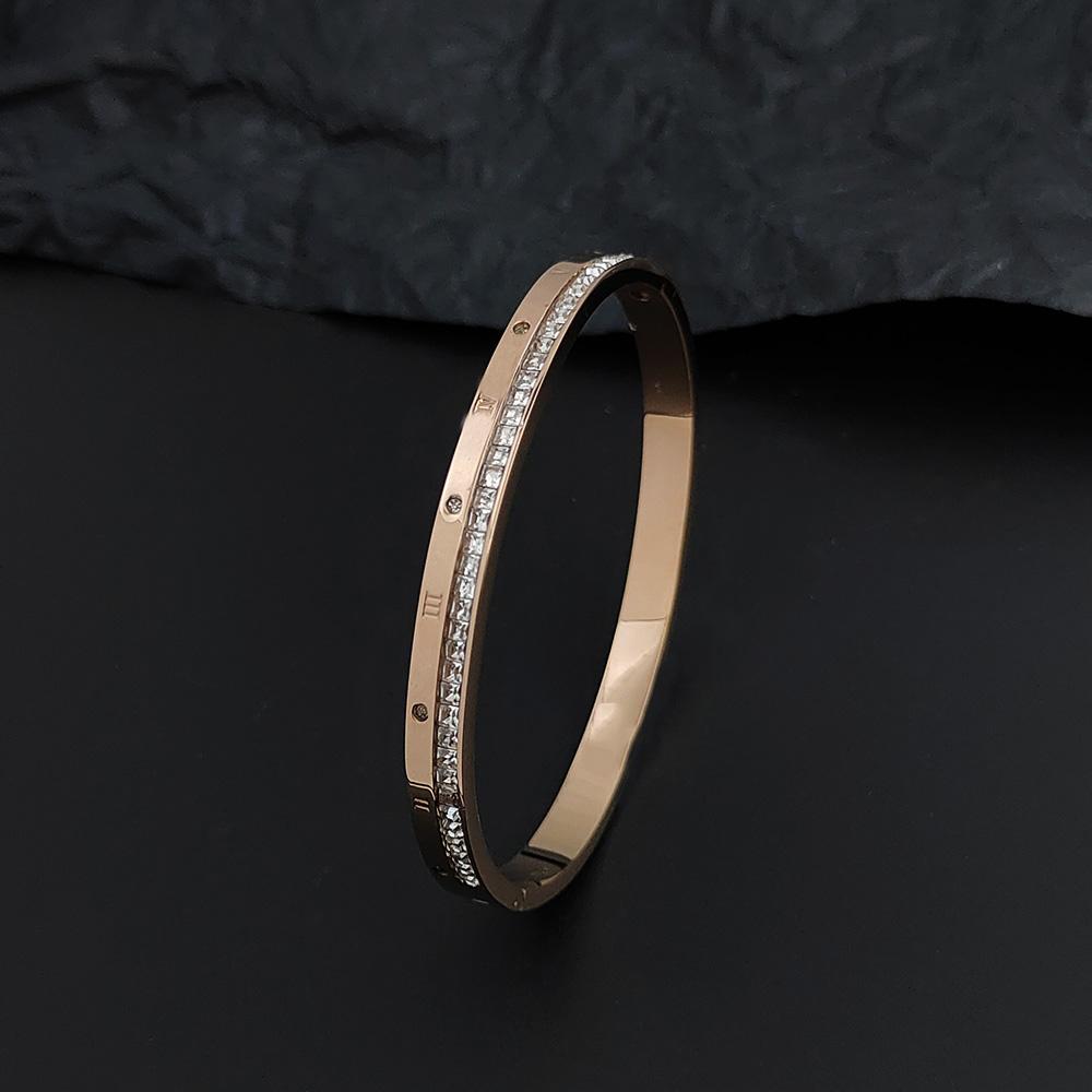 

New Roman Numeral Zircon O-shaped Buckle Bracelet, High Quality Gold-plated Women s Bracelet, Wedding Party Jewelry