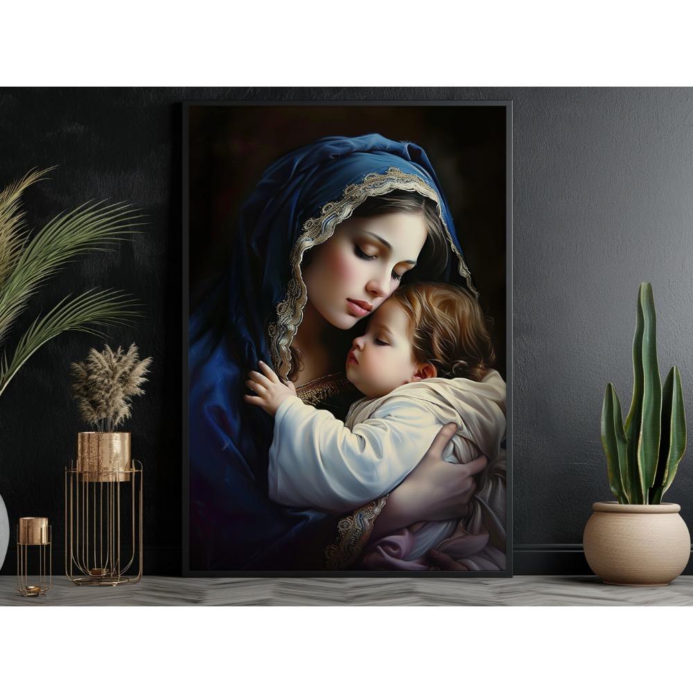Vintage Catholic Poster Print Jesus Wall Art Holy Mother Maria Canvas Painting Living Room Bedroom Decoration