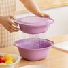 3-IN-1 Colander with Mixing Bowls Set Multi-functional Household Food Strainer with Lids Plastic Drain Basket Kitchen Essentials