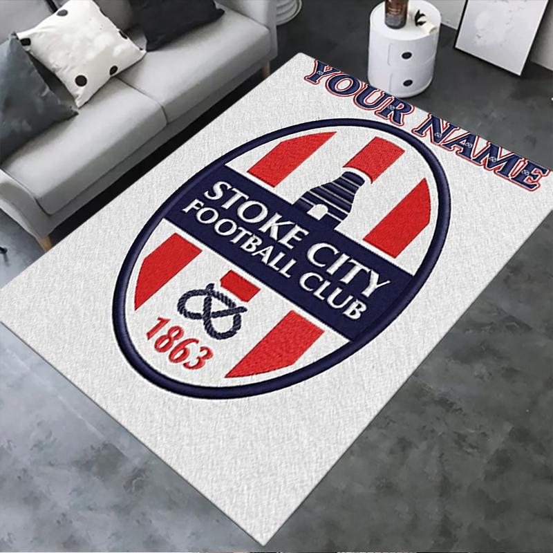 Custom Name Stoke City FC Carpet Rug for Living Room Bedroom Home Sofa Decoration,Kids Play Non-slip Floor Mat